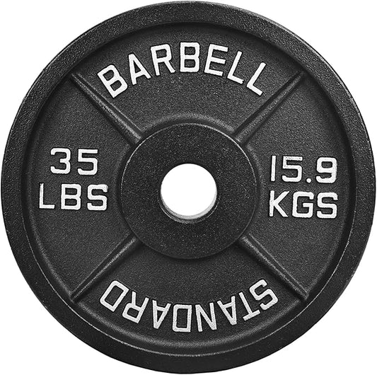Olympic Cast Iron 2-Inch Weight Plate for Strength Training & Weightlifting, Home Gym, Multiple Weights Available