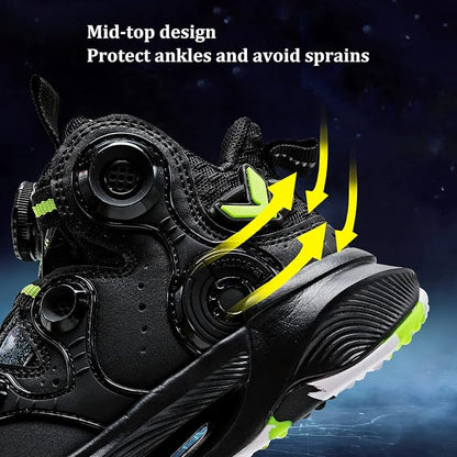VITUOFLY Kids Basketball Shoes Boys Air Cushion Sneakers Girls Mid Top School Hoops Shoes Non-Slip Outdoor Sports Running Gym Comfortable Durable Little Kid/Big Kid
