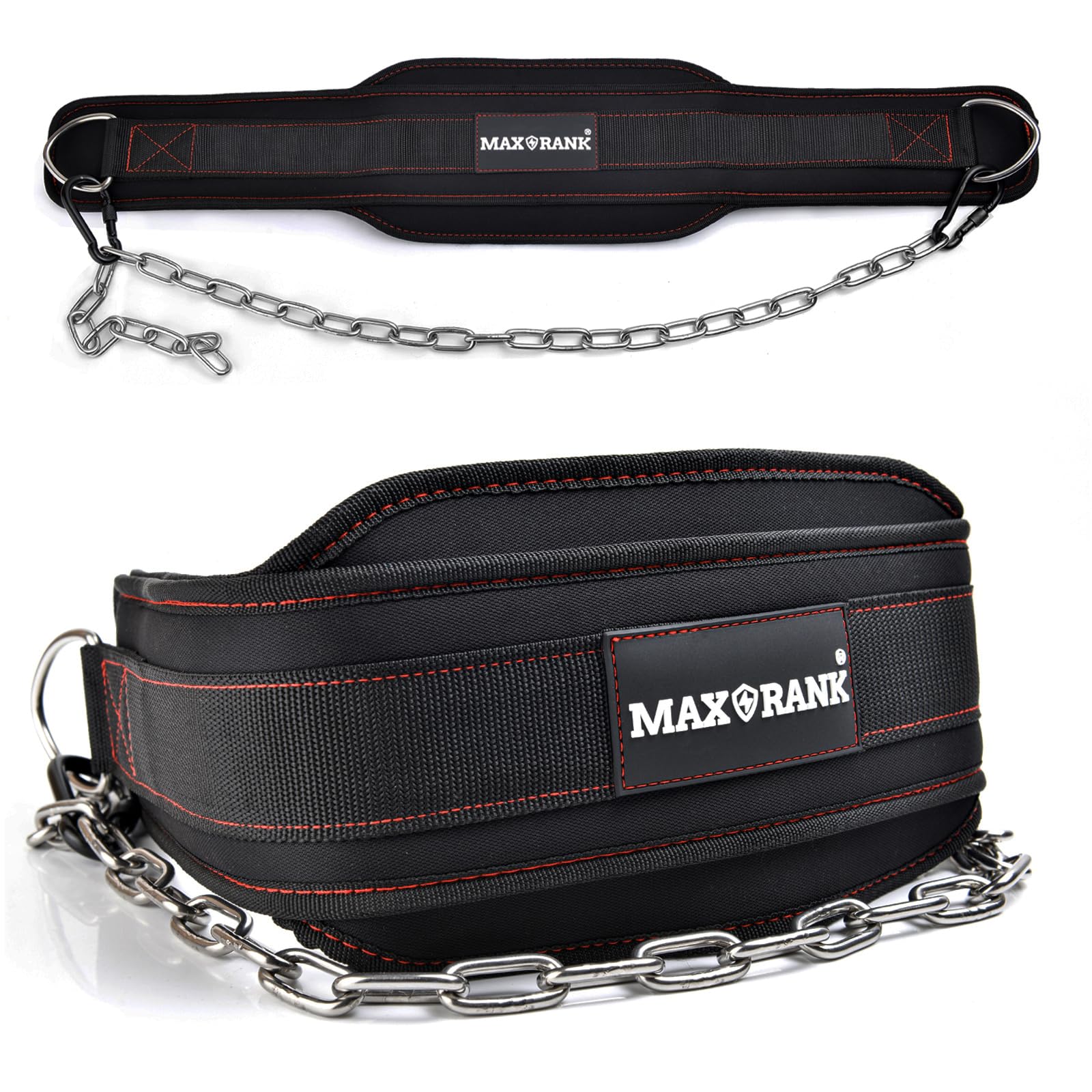 MAXRANK Dip Belt With 37" Chain for Weightlifting, 550LBS for Dips & Pullup