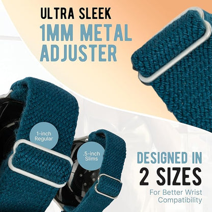 Braxley Bands - Organic Cotton Watch Bands For Women and Men, Compatible With All Apple Watch Sizes and Series - Washable, Sweat-Absorbent, Breathable Fit, Elastic Smart Watch Bands