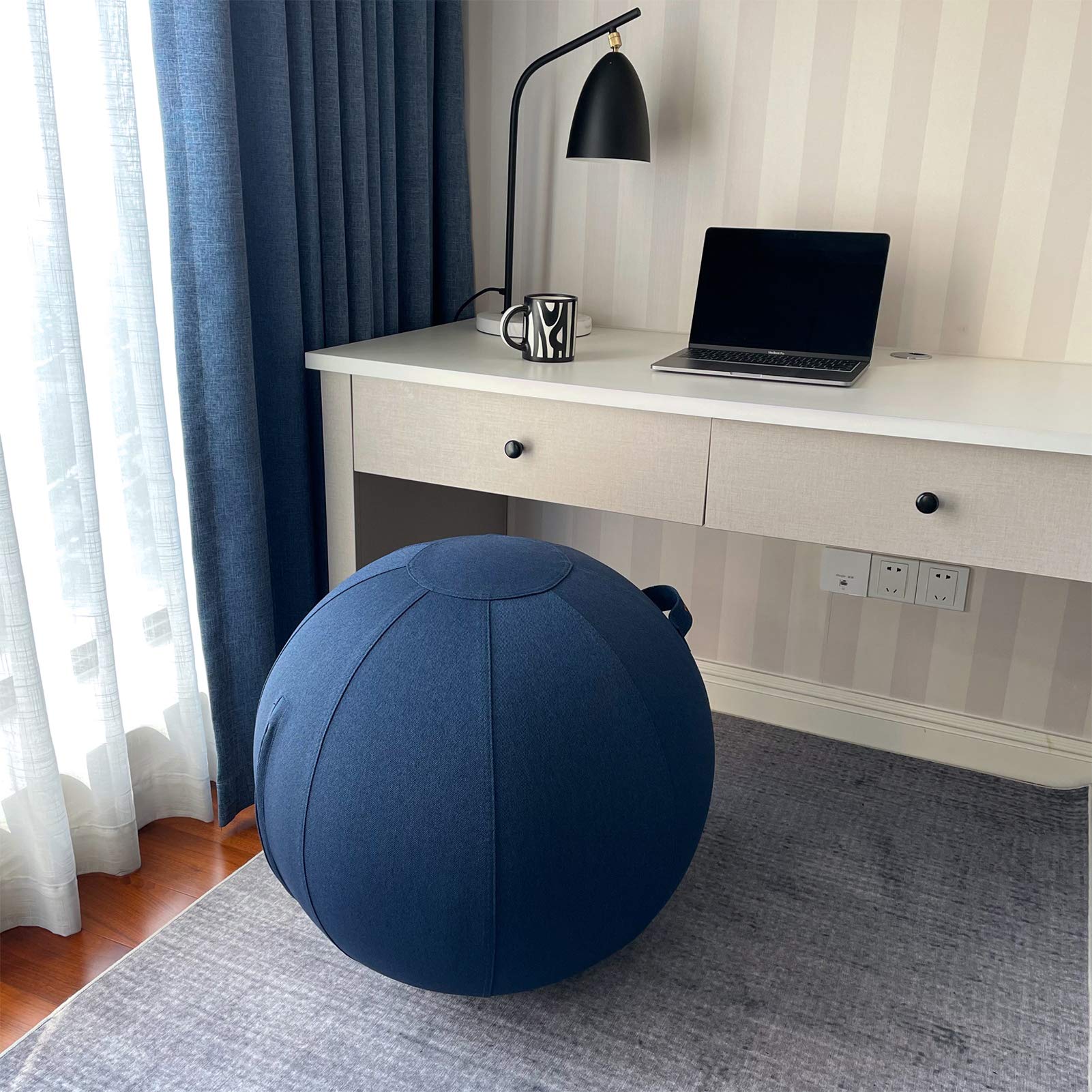 YOGIVO Sitting Ball Chair, Yoga Ball Chair Exercise Ball Chair for Home Office Desk, Stability Ball