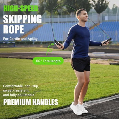 Soccer Training Equipment, Agility Speed Training Set with 20ft Speed Ladder, 12 Cones, 4 Adjustable Hurdles, Jump Rope, Parachute | Ideal for Basketball, Football Practise, for Kids, Youth, Adults