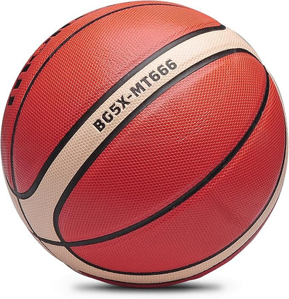 Training Soft Touch Rubber and Faux Leather Fighting Basketball, High Bounce Indoor Outdoor Basketball Gift