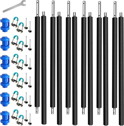 6PCS Universal Trampoline Poles Replacement Enclosure Poles Fit 8-16FT Straight Pole Trampoline Frame, Heavy Duty Trampoline Accessories Kits Include Foam Sleeve & Hardware for 2 Install Ways
