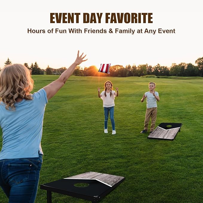 2’x3’ Cornhole Boards Set, Cornhole Outdoor Game Set - Corn Hole Toss Boards Set with 8 Cornhole Bags and 2 Cornhole Boards, Cornhole Sets for Adults Lawn Outside Backyard Games