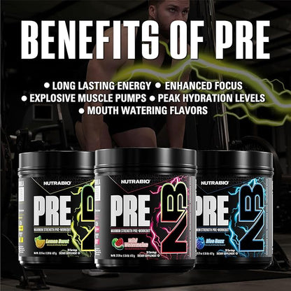NutraBio Preworkout Powder, Lemon Burst| Explosive Energy, Laser Focus, Extreme Pumps| Pre Workout for Men & Women| Performance, Endurance, Power Complex, Caffeine, Electrolytes
