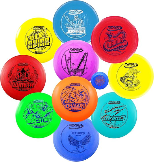 Innova Disc Golf Set 10 Pack – Disc Golf Starter Set for Beginners with Disc Golf Drivers