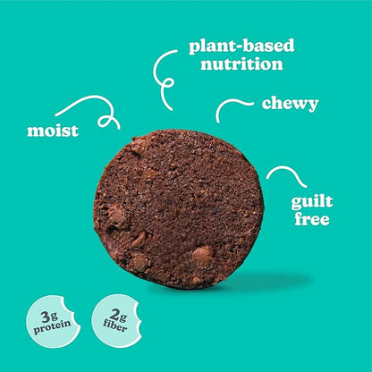 Love + Chew, Mint Cacao Brownie Minis - 18 Count - Tasty Gluten Free Cookies - Vegan - Healthy, Paleo, Non GMO Snacks - Individually Wrapped, Soft Baked Cookies - Made from High Protein Almonds