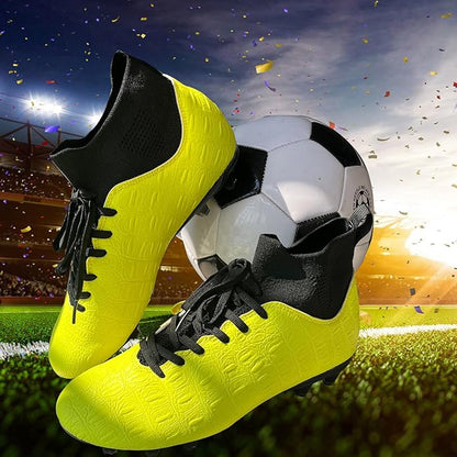 Soccer Cleats High-Top Outdoor Non-Slip Football Shoes Protection Lightweight for Firm Ground Training Breathable Fit (Size 6-13)