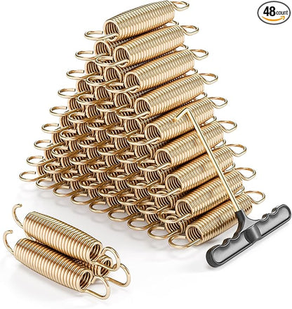 Trampoline Springs Heavy Duty with Swivel & Straight Hooks, Stainless Steel Trampoline Accessories Ideal Spring Replacement, Includes T-Hook Tool