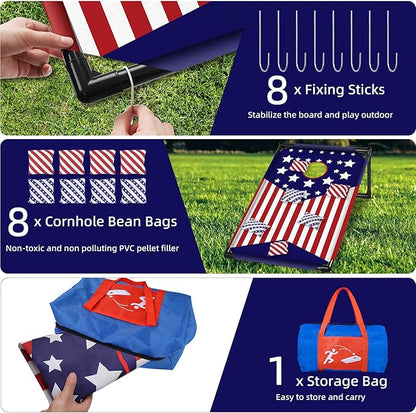 NZQXJXZ 3x2 ft Cornhole Board Set with 8 Bean Bags and Carrying Bag, Outdoor Toss Game Set for Kids and Adults, Portable Corn Hole Sets for Beach Lawn Backyard