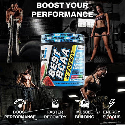 BPI Sports Best BCAA Powder - Muscle Recovery Support - Branched Chain Amino Acids Supplement | Amino Energy Powder for Lean Muscle Growth - Post Workout Recovery Drink - Hydration - Watermelon Ice