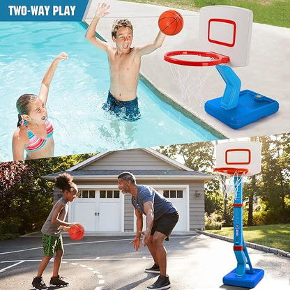 SUPER JOY Toddler Basketball Hoop - Height Adjustable Kids Hoop for Indoor & Outdoor Play - Portable Mini Basketball Goal for Poolside- Game Sport Toy for Boys & Girls Age 1 2 3 4 5