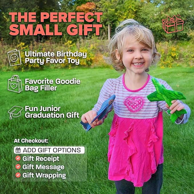 Foam Airplanes for Kids: Airplane Toy Glider Plane Styrofoam Airplanes - Best Stocking Stuffers for Boys for All Ages 4 5 6 7 8 9 Year Old - Outside Toys Air Planes Outdoor Army Toys for Kids Presents