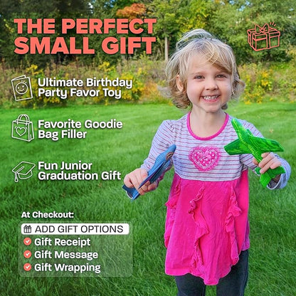 Airplane Toy Foam Glider Plane for Kids - Best Outdoor Toys for Boys & Girls - Kids Stocking Stuffers for Boys & Fun Flying Gliders Easy Throwing Air Planes - Great Gifts for Age 4 5 6 7 8 9 Year Olds