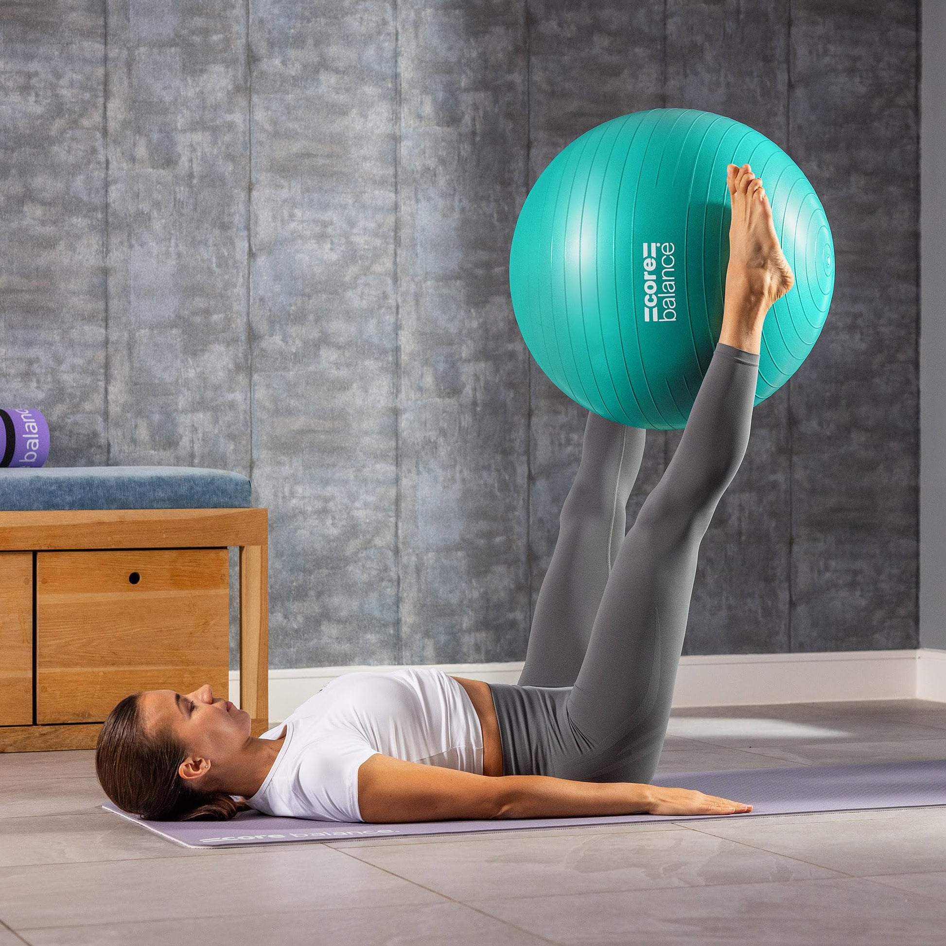 Core Balance Exercise Ball for Workouts, Anti-Burst and Slip Resistant, Swiss Yoga Ball for