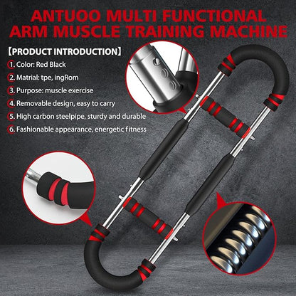 Twister Arm Trainer, 60-100lb Adjustable Chest Workout Bar, Power Twister Arm Trainer for Men, Chest Workout Equipment, Forearm Strengthener Arm Trainer