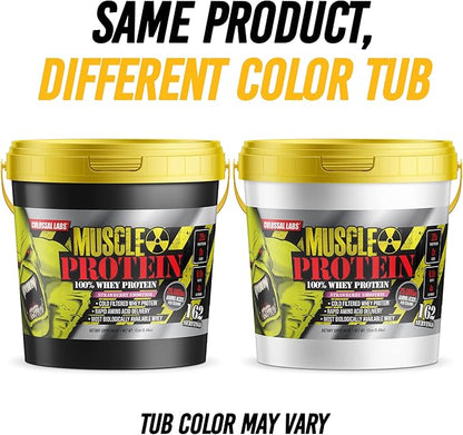 Muscle Protein Whey Powder [12 lbs/Pack of 1]??Cold Filtered, 25g Pure Protein, 6.6g BCAAs (Packaging May Vary) (12LB, Strawberry)