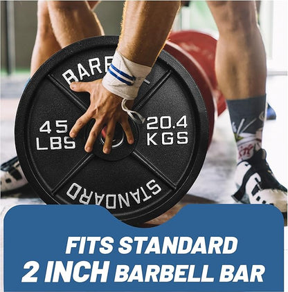 Professional-Grade Cast Iron Weight Plates | Dual-Hole Weight Plates with 2-Inch Bore | Ideal for Strength Training and Weightlifting | Multiple Weight Options Available