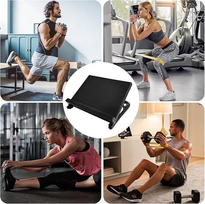 NANSHINE Slant Board for Calf Stretcher Squat, 5-Level Height Adjustable Steel Incline Board Squat Wedge with Non-Slip EVA Mat, Portable Standing Balance Board for Calf Stretching, Flexibility, Ankle Foot, Knees Exercise, Fitness, Physical Therapy