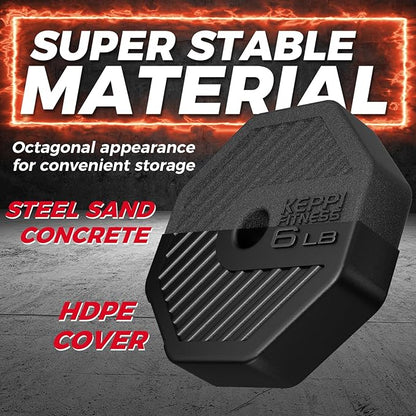 KeppiFitness Adjustable Dumbbell Set, 30/40/50/70/90 lb Weight Set with Connector Bar, 4 in 1 Workout Gear with Dumbbell, Kettlebell, Barbell, Push up Handle for Home Gym Fitness Exercise