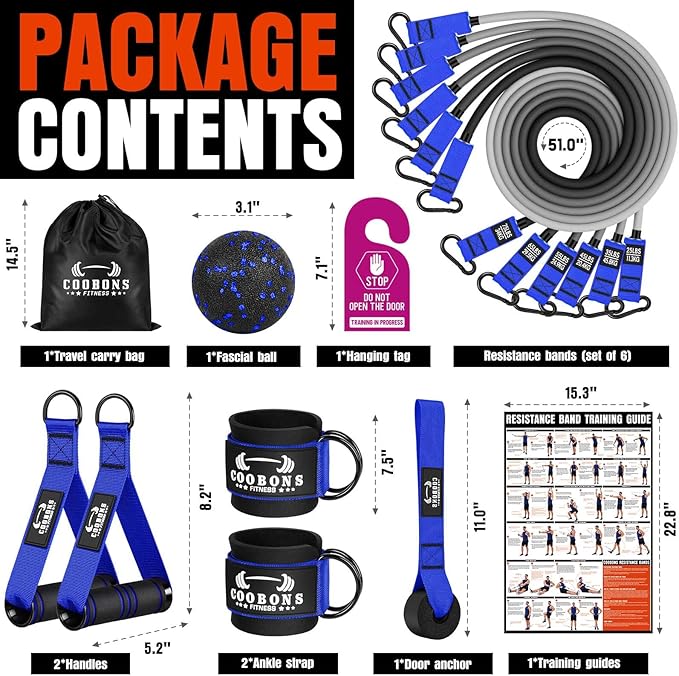 Heavy Resistance Bands for Working Out, 300LBS Exercise Bands with Handles, Workout Bands for Men, Weight Fitness Bands Set for Muscle Training, Strength, Slim, Yoga, Home Gym Equipment