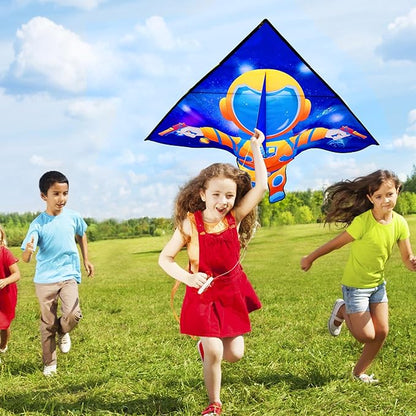 HONBO Large Delta Kite for Kids & Adults,Extremely Easy to Fly Kite for Beach Trip,String Line Included,with Colorful Tail,Perfect for Beginners