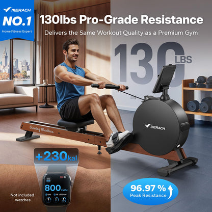 Merach R7 N Self-Powered Rowing Machine with Powerful Magnetic Resistance