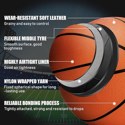 8 Pcs Sports Balls Set Include Basketball Football Soccer Volleyball with 2 Sport Equipment Bags 2 Pumps for Teens Youth Adult Outdoor Operation Christmas Ball Gifts