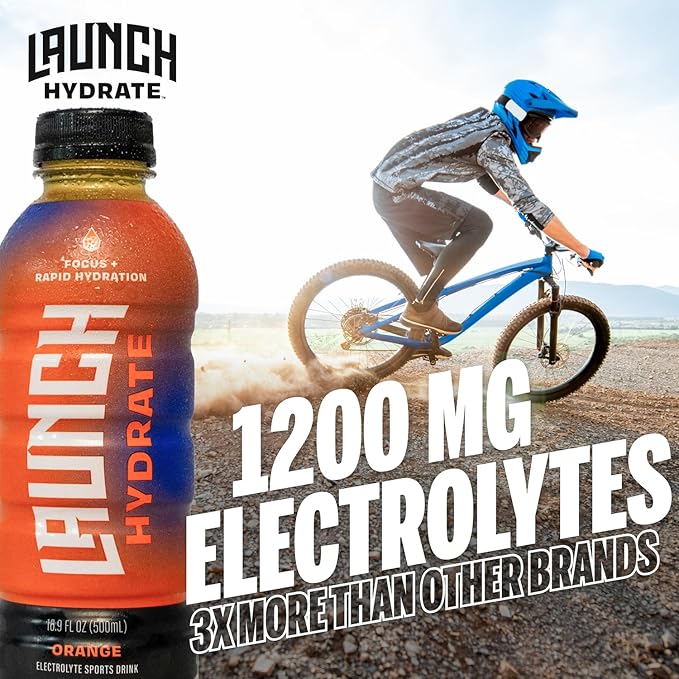 Sports Drink 12-Pack – Orange Flavor – Real Cane Sugar, 3x Electrolytes, Cognizin for Focus, Natural Juice, No Artificial Dyes – Trusted by Perfect Game