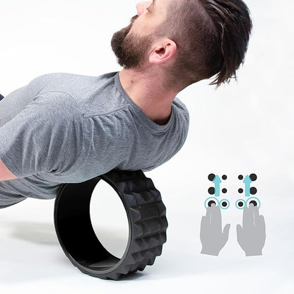 Chirp Wheel XR 3-Pack - 10??Acupressure, 6??Knot-Kneading Thumb, 4??Neck & Headache Relief, High Density Foam Massage Roller Set for Deep Tissue Back Roller & Muscle Therapy, Supports 500lbs, Black