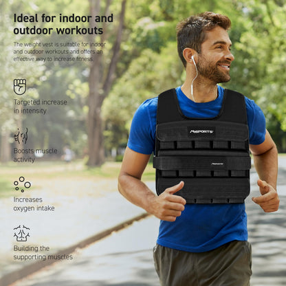 MSPORTS Premium Weighted Vest for Women & Men – Adjustable 11–65 lb, Running Vest, Walking Weighted