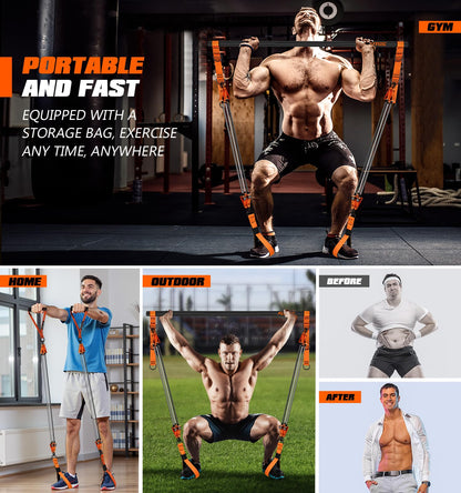 KUTIZE Pilates Bar Kit with Resistance Bands, Heavy Duty Pilates Equipment for Men, Training Bands