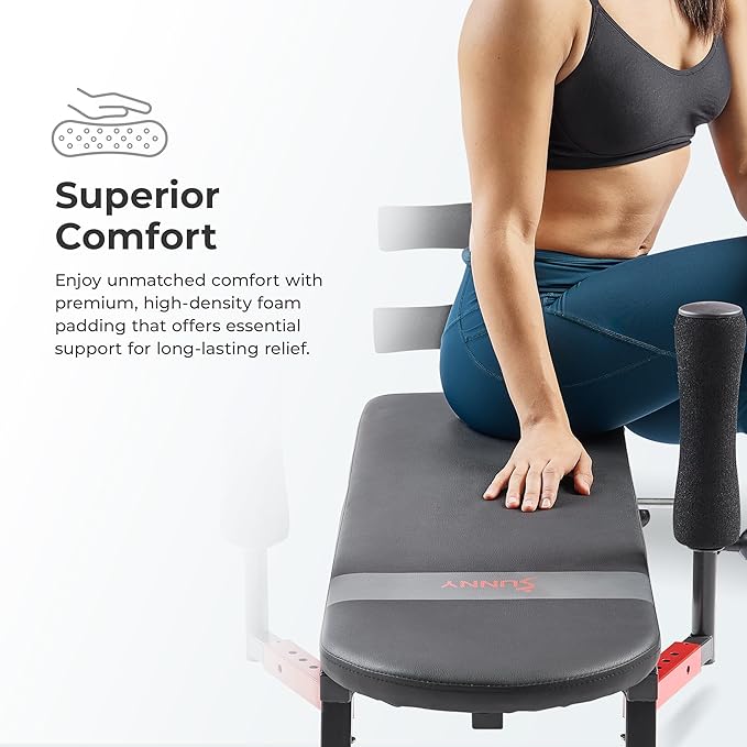 Sunny Health & Fitness Full Body Traction & Stretch Decompression Bench/Table Machine for Lumbar Stretching, Lower Back Pain Relief, Improved Posture Correction, Rehab, Spinal Compression, Flexibility