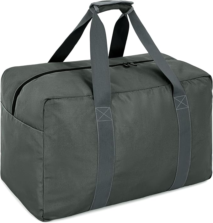 Travel Duffle Bag, 70L Gear Bag for Men and Women, Storage Bag Ideal for Overnight Camping and Weekend Getaways, Dark Gray