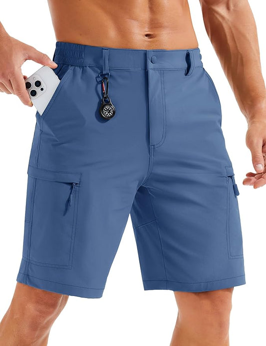 MAGCOMSEN Men's Hiking Cargo Shorts Quick Dry Lightweight 9" Golf Shorts Summer Casual Work Outdoor