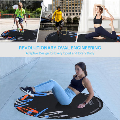 Jump Rope Mat, Shock-Absorbing Non-Slip Rubber Pad for Indoor and Outdoor