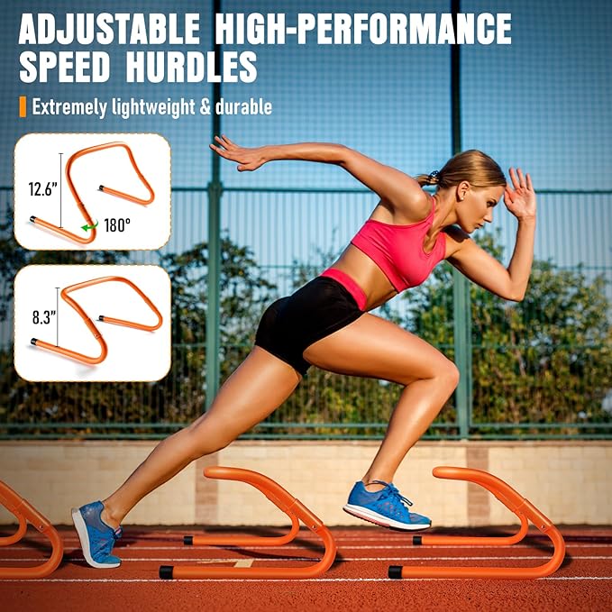 Agility Ladder, Speed Training Equipment Set, 20ft Agility Ladder, 12 Soccer Cones, 4 Hurdles, Jump Rope, Running Parachute, Basketball Football Soccer Training Equipment for Kids, Youth, Adults