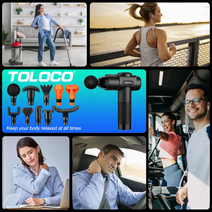TOLOCO Massage Gun, Deep Tissue Back Massage for Athletes for Pain Relief, Percussion Massager with