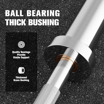 RITFIT Olympic Barbell 4ft/4.8ft/6ft - 2 Inch Weight Bar for Strength Training, Weightlifting, Squat, Deadlift, Bench Press, Curl, Overhead Press - 350lbs/500lbs Capacity