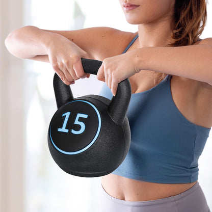 F2C Kettlebell Sets 4 Piece Strength Training KettleBells Weight Set 5lb, 10lb, 15lb, 20lb HDPE