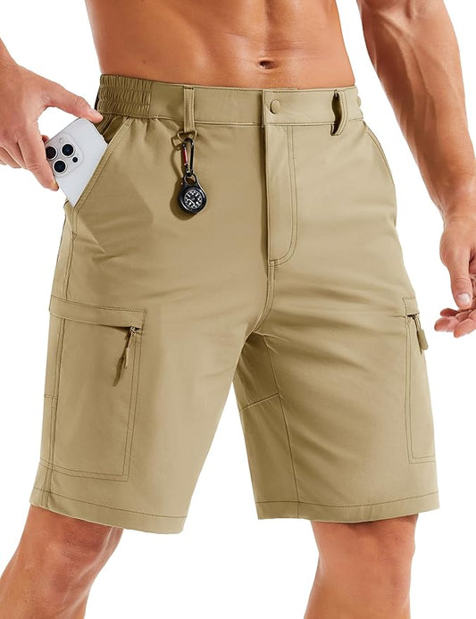 MAGCOMSEN Men's Hiking Cargo Shorts Quick Dry Lightweight 9" Golf Shorts Summer Casual Work Outdoor