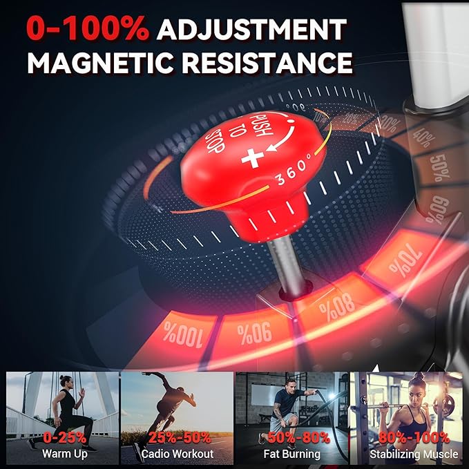 Exercise Bike, WENOKER Magnetic Resistance Stationary Bike for Home, App Supported Indoor Bike with Whisper Quiet, Heavy Flywheel and Upgraded Digital Display