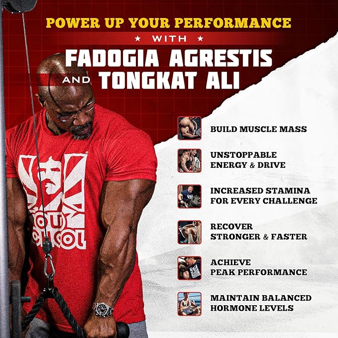 Old School Labs Testosterone Supplement for Men ??Fadogia Agrestis 1500mg Max Potency + Tongkat Ali & BioPerine® ??Muscle Growth, Recovery, Drive & Stamina ??120 Caps, 40 Servings
