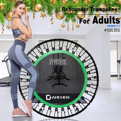 DARCHEN 450 lbs Mini Trampoline for Adults, Indoor Small Rebounder Exercise Trampoline for Workout Fitness for Quiet and Safely Cushioned Bounce, [40 Inch]