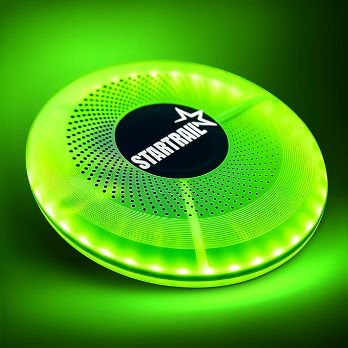 TOMLEON LED Flying Disc with Millions of Colors, Rechargeable & Waterproof, Smart Light Modes, Light-Up 175g - Frisbee for Outdoor Fun, Camping, Birthdays for Men, Boys, Teens, & Kids