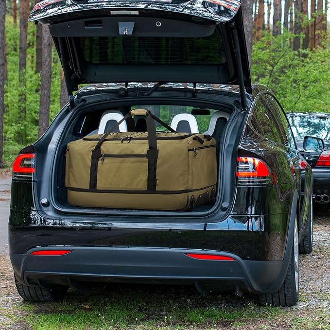 Laripwit Collapsible Duffle Bag with Wheels 130-170L Extra Large Expandable Travel Duffel Bag for Men Women Heavy Duty Military Duffle Bag for Camping Rolling Foldable Carry On Luggage, Brown