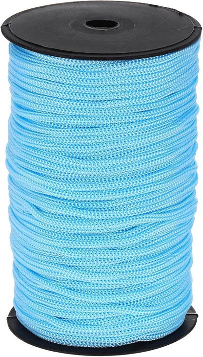 MECCANIXITY 3/16 Inch Polypropylene Rope Braided Ropes, 328ft Nylon Rope Hollow Utility Cord for Clothesline, Camping, Hiking, Outdoor, Sky Blue