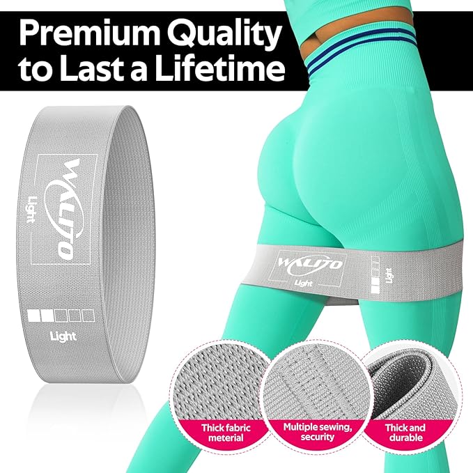 Fabric Resistance Bands for Working Out - Booty Bands for Legs -Glutes Training for Women and Men - Exercise Bands for Squats, Yoga, Physical Therapy -Home Gym Fitness