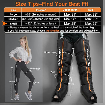 Sequential Air Compression Recovery System : Professional Sequential Compression Boots for Fast Recovery & Circulation Improvement ??Full Leg Recovery Device for Athletes Runners Gym (Small)